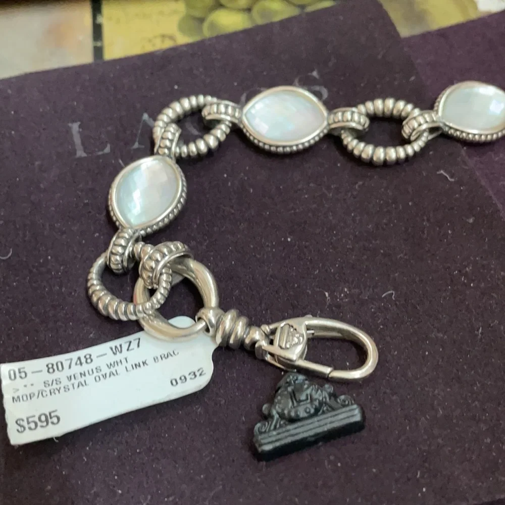 Lagos Caviar Sterling Mother Of Pearl Link Bracelet - Picture 2 of 4